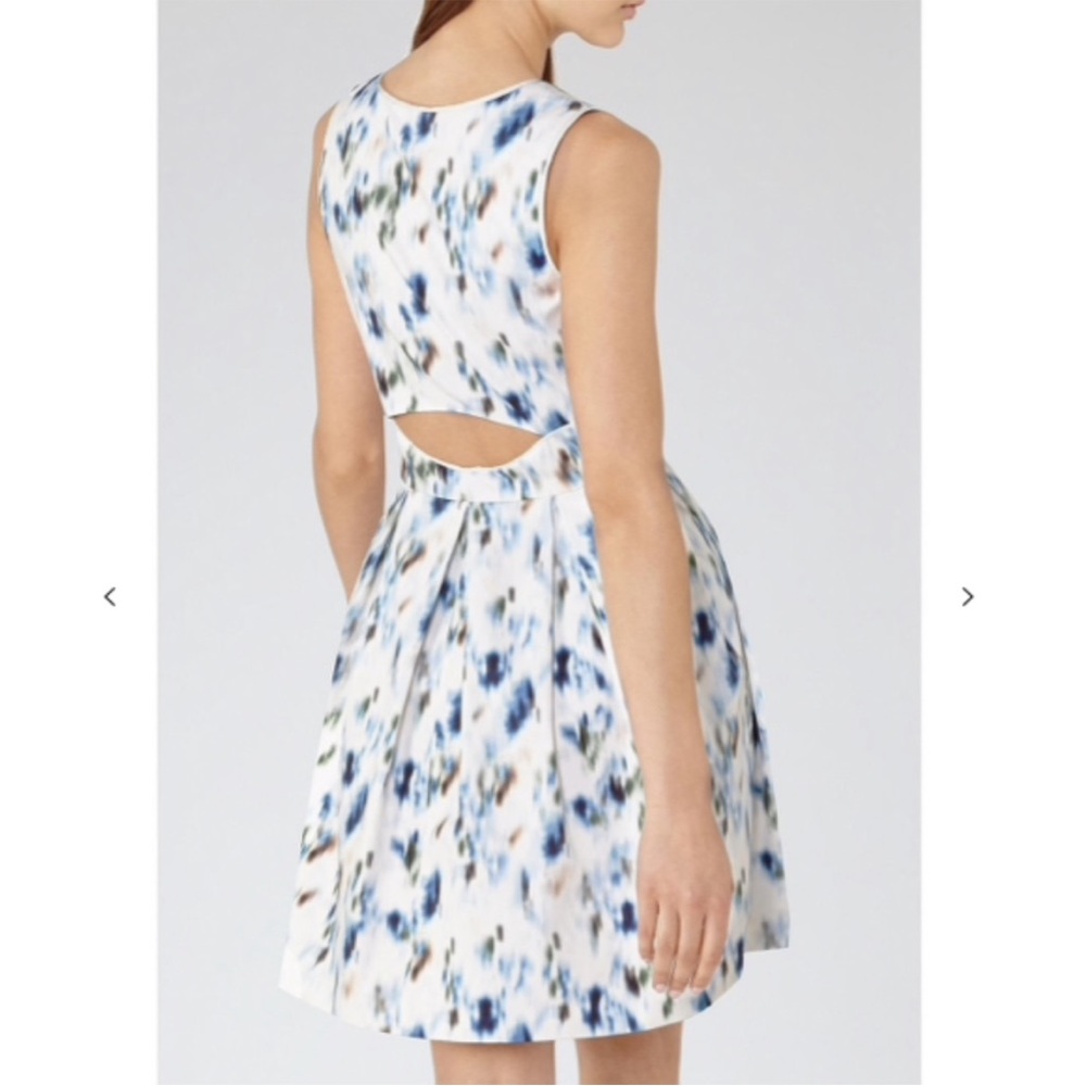 Reiss Anabella Cut Out Back Fit & Flare Dress